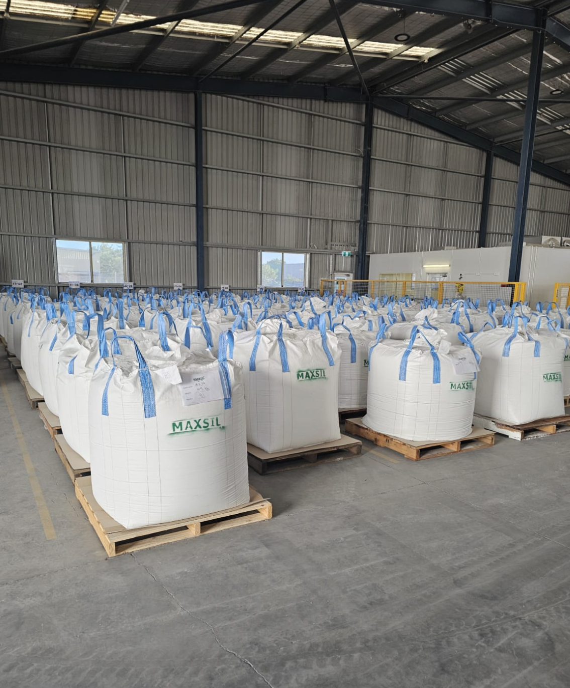 Pallets of bagged product at the Brendale facility